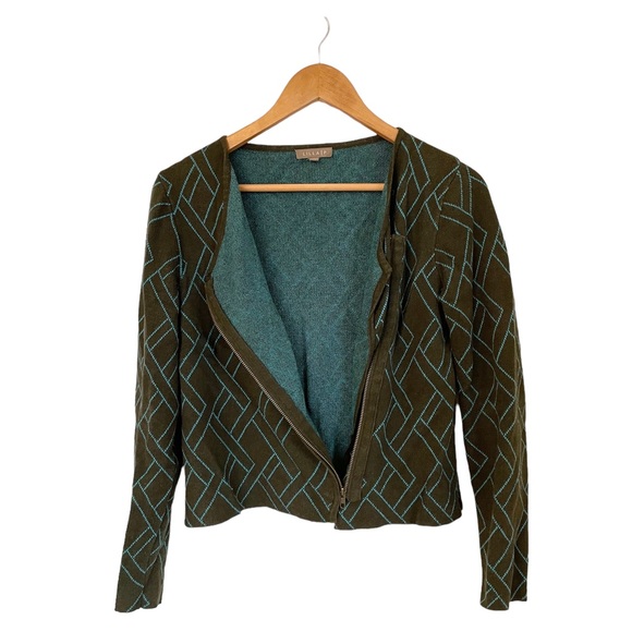 LILLA P slightly cropped geometric pattern cardigan - Picture 2 of 6